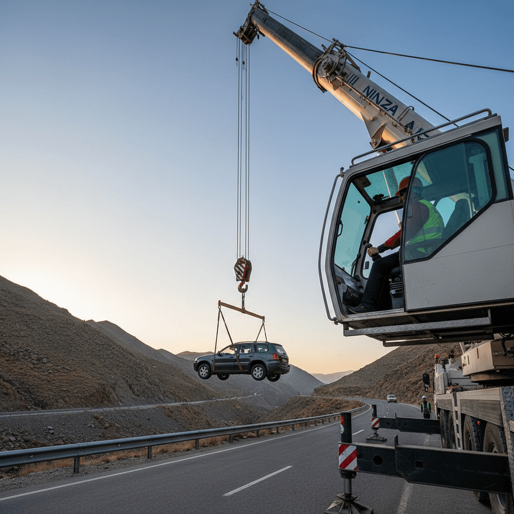 Heavy crane vehicle recovery